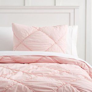 PB Dorm-Diamond Dream Duvet Cover, Twin/Twin XL, Quartz Blush